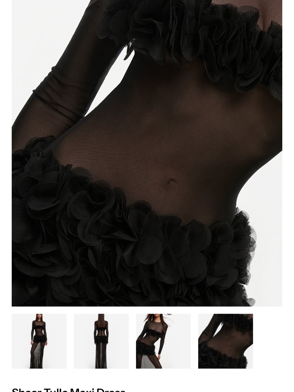 Selezza London Sheer Tulle Maxi Dress Xxs — image 4 of 8